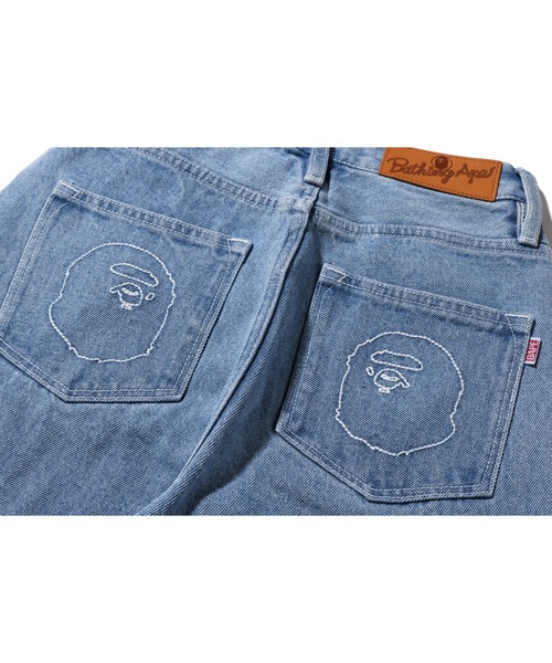 A BATHING APE（アベイシングエイプ）の「DAMAGED HIGHWAIST WIDE DENIM PANTS L（デニムパンツ・レディース・インディゴブルー/ライトインディゴブルー・X-SMALL/SMALL）」の10枚目の写真