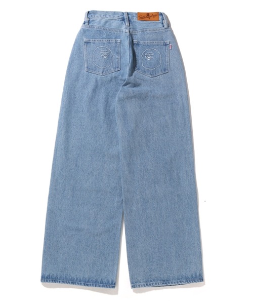 A BATHING APE（アベイシングエイプ）の「DAMAGED HIGHWAIST WIDE DENIM PANTS L（デニムパンツ・レディース・インディゴブルー/ライトインディゴブルー・X-SMALL/SMALL）」の8枚目の写真
