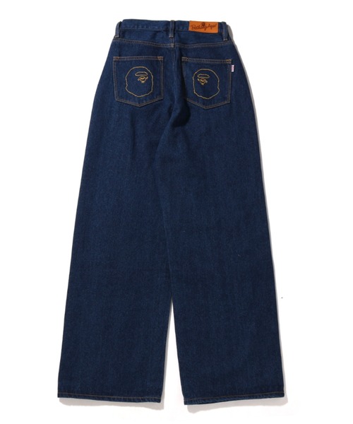 A BATHING APE（アベイシングエイプ）の「DAMAGED HIGHWAIST WIDE DENIM PANTS L（デニムパンツ・レディース・インディゴブルー/ライトインディゴブルー・X-SMALL/SMALL）」の3枚目の写真