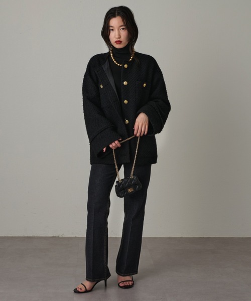 LOUNGEDRESS(ラウンジドレス)の「フレアデニムパンツ(デニムパンツ・レディース・ブラック・23/24/25)」の10枚目の写真