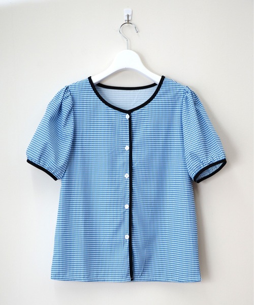 ibeul_(イベール)の「チェックパフスリーブトップス(Tシャツ/カットソー・レディース・ネイビー/ブラック・M/L)」の17枚目の写真