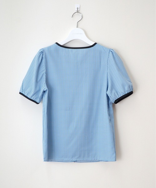 ibeul_(イベール)の「チェックパフスリーブトップス(Tシャツ/カットソー・レディース・ネイビー/ブラック・M/L)」の8枚目の写真