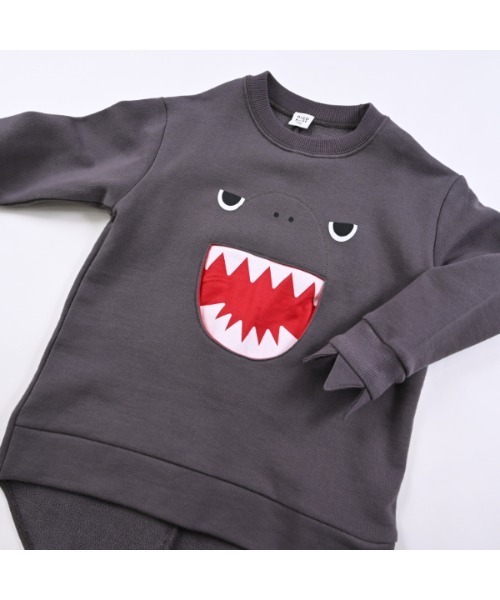 nicohrat（ニコフラート）の「ニコフラート 恐竜トレーナー（スウェット・キッズ・グレー/チャコールグレー・100cm/120cm/140cm/130cm/110cm/90cm）」の12枚目の写真