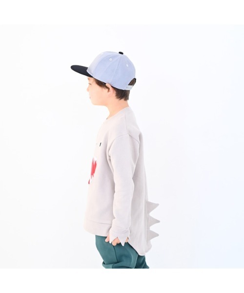 nicohrat（ニコフラート）の「ニコフラート 恐竜トレーナー（スウェット・キッズ・グレー/チャコールグレー・100cm/120cm/140cm/130cm/110cm/90cm）」の3枚目の写真