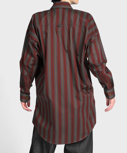Vivienne Westwood MAN ボルドーストライプ長袖シャツ Vivienne 