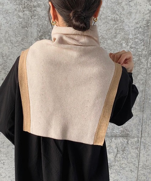 select MOCA by son（セレクトモカバイソン）の「2022 AW バイカラータートルニット付け襟（付け襟・レディース・アイボリー/ブラック/ブラウン・FREE）」の10枚目の写真