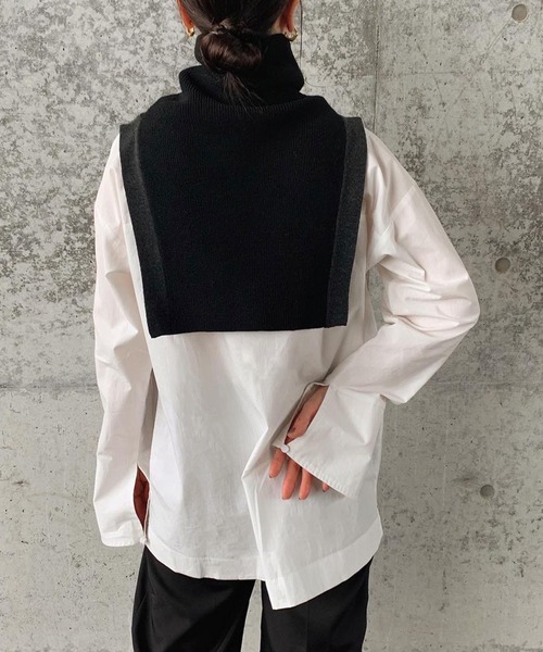 select MOCA by son（セレクトモカバイソン）の「2022 AW バイカラータートルニット付け襟（付け襟・レディース・アイボリー/ブラック/ブラウン・FREE）」の19枚目の写真