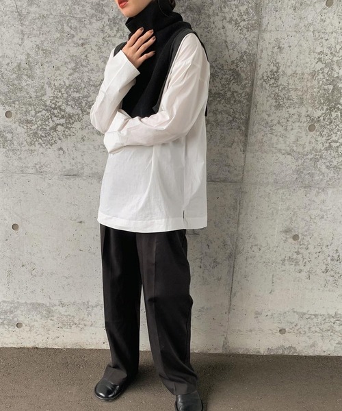 select MOCA by son（セレクトモカバイソン）の「2022 AW バイカラータートルニット付け襟（付け襟・レディース・アイボリー/ブラック/ブラウン・FREE）」の6枚目の写真