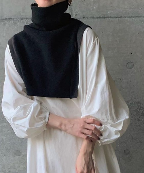 select MOCA by son（セレクトモカバイソン）の「2022 AW バイカラータートルニット付け襟（付け襟・レディース・アイボリー/ブラック/ブラウン・FREE）」の17枚目の写真