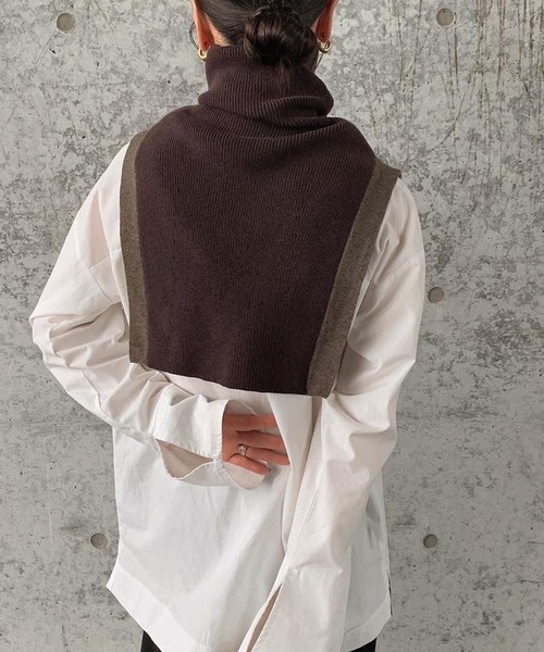 select MOCA by son（セレクトモカバイソン）の「2022 AW バイカラータートルニット付け襟（付け襟・レディース・アイボリー/ブラック/ブラウン・FREE）」の15枚目の写真