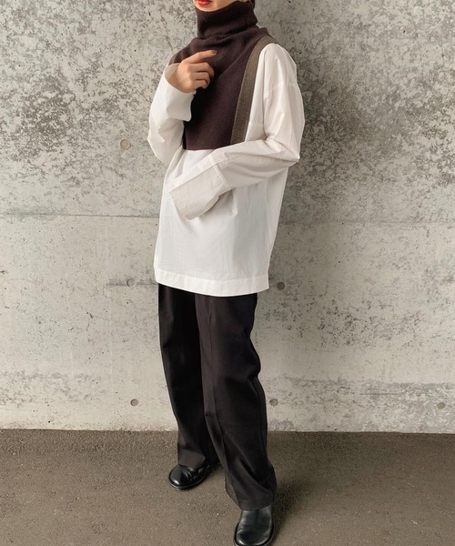 select MOCA by son（セレクトモカバイソン）の「2022 AW バイカラータートルニット付け襟（付け襟・レディース・アイボリー/ブラック/ブラウン・FREE）」の14枚目の写真