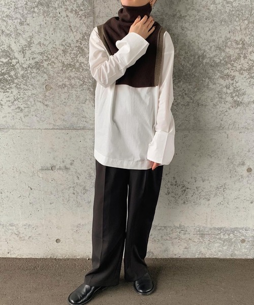 select MOCA by son（セレクトモカバイソン）の「2022 AW バイカラータートルニット付け襟（付け襟・レディース・アイボリー/ブラック/ブラウン・FREE）」の16枚目の写真