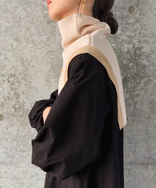 select MOCA by son（セレクトモカバイソン）の「2022 AW バイカラータートルニット付け襟（付け襟・レディース・アイボリー/ブラック/ブラウン・FREE）」の8枚目の写真