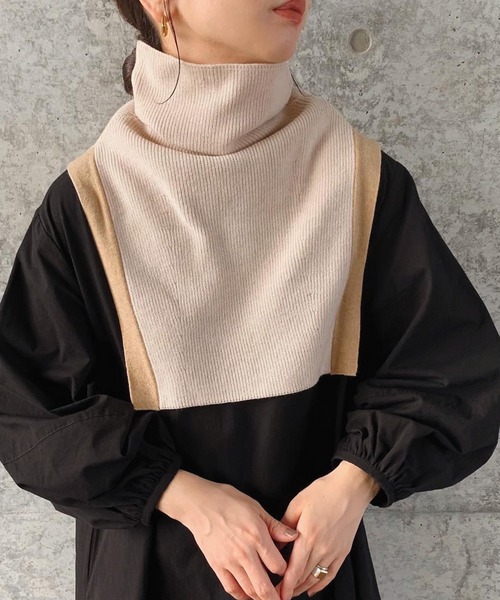 select MOCA by son（セレクトモカバイソン）の「2022 AW バイカラータートルニット付け襟（付け襟・レディース・アイボリー/ブラック/ブラウン・FREE）」の7枚目の写真