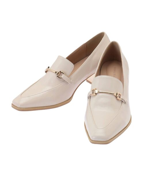 MERCURYDUO(マーキュリーデュオ)の「メタルヒールローファー(ローファー・レディース・ブラック/アイボリー・36/38)」の3枚目の写真