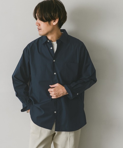 URBAN RESEARCH DOORS(アーバンリサーチドアーズ)の「コットンポプリンレギュラーカラーシャツ(シャツ/ブラウス・メンズ・グレー/ネイビー/バーガンディー・MEDIUM/LARGE)」の10枚目の写真