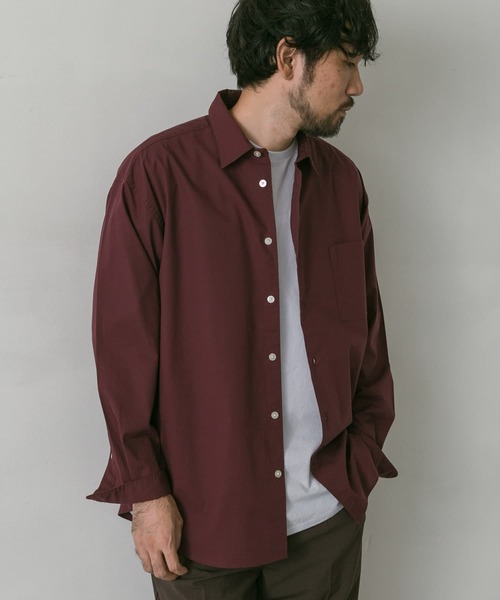 URBAN RESEARCH DOORS(アーバンリサーチドアーズ)の「コットンポプリンレギュラーカラーシャツ(シャツ/ブラウス・メンズ・グレー/ネイビー/バーガンディー・MEDIUM/LARGE)」の18枚目の写真