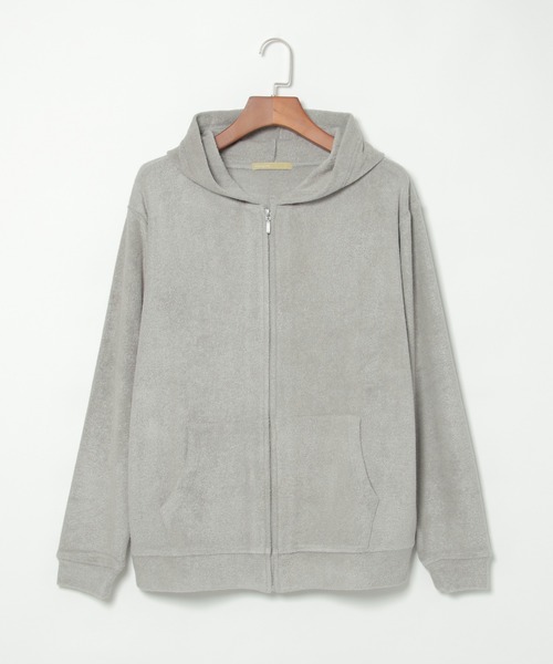 sleeping.com（スリーピングドットコム）の「オリジナルの香り付き素材 メンズ・ゆるふわダブルパイルカットソージップアップパーカー（ルームウェア/パジャマ・メンズ・ネイビー/ベージュ/オリーブ/ライトグレー/スカイブルー・ﾌﾘ-）」の21枚目の写真