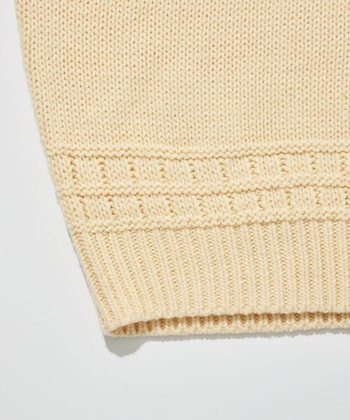 green label relaxing（グリーンレーベルリラクシング）の「＜GLR or＞アラン オーバー 長袖 ニット -ユニセックス-（ニット/セーター・メンズ・ブラック/ダークグリーン/オフホワイト・S/M/L）」の7枚目の写真