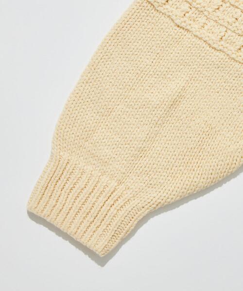 green label relaxing（グリーンレーベルリラクシング）の「＜GLR or＞アラン オーバー 長袖 ニット -ユニセックス-（ニット/セーター・メンズ・ブラック/ダークグリーン/オフホワイト・S/M/L）」の13枚目の写真