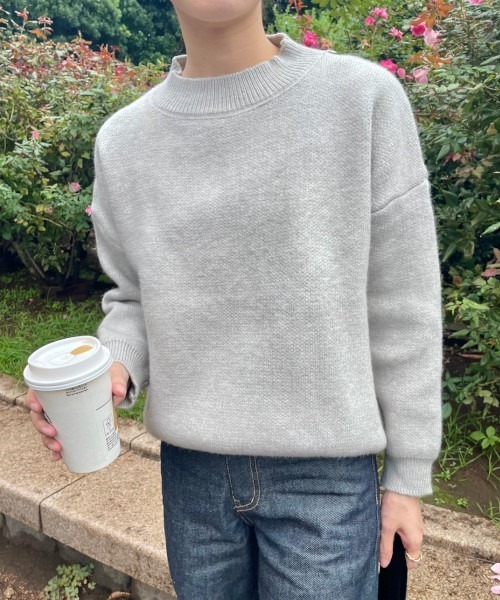 GIMME GIMME(ギミーギミー)の「ベーシックセーター gimw22a003(ニット/セーター・レディース・ホワイト/グレー・FREE)」の3枚目の写真