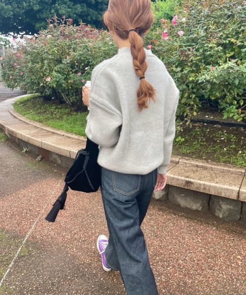 GIMME GIMME(ギミーギミー)の「ベーシックセーター gimw22a003(ニット/セーター・レディース・ホワイト/グレー・FREE)」の6枚目の写真