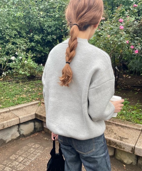 GIMME GIMME(ギミーギミー)の「ベーシックセーター gimw22a003(ニット/セーター・レディース・ホワイト/グレー・FREE)」の7枚目の写真