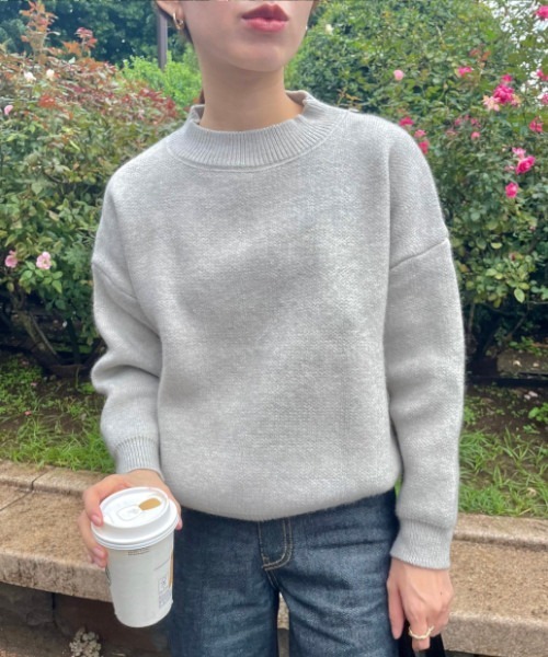GIMME GIMME(ギミーギミー)の「ベーシックセーター gimw22a003(ニット/セーター・レディース・ホワイト/グレー・FREE)」の10枚目の写真