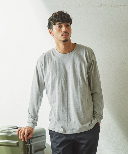 HANES(ヘインズ)の「HANES ロングスリーブTシャツ H5186(Tシャツ/カットソー・メンズ・ダークグレー/ネイビー/ホワイト/ブラック/ヘザーチャコール・M/L/XL)」の5枚目の写真