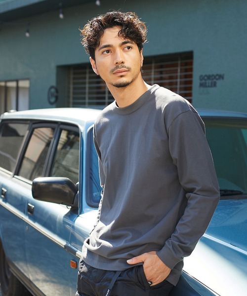 HANES(ヘインズ)の「HANES ロングスリーブTシャツ H5186(Tシャツ/カットソー・メンズ・ダークグレー/ネイビー/ホワイト/ブラック/ヘザーチャコール・M/L/XL)」の4枚目の写真