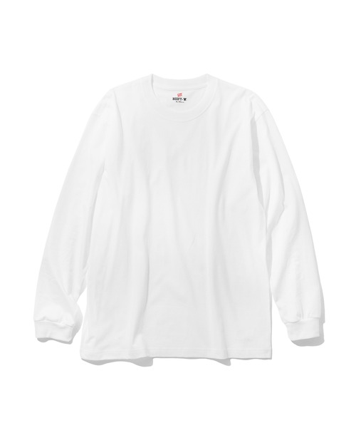 HANES(ヘインズ)の「HANES ロングスリーブTシャツ H5186(Tシャツ/カットソー・メンズ・ダークグレー/ネイビー/ホワイト/ブラック/ヘザーチャコール・M/L/XL)」の8枚目の写真
