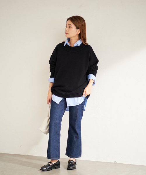 JOURNAL STANDARD（ジャーナルスタンダード）の「ウォッシャブルアウトリンククルーネックプルオーバー（ニット/セーター・レディース・ホワイト/ブラック/グリーン/チャコールグレー・FREE）」の10枚目の写真