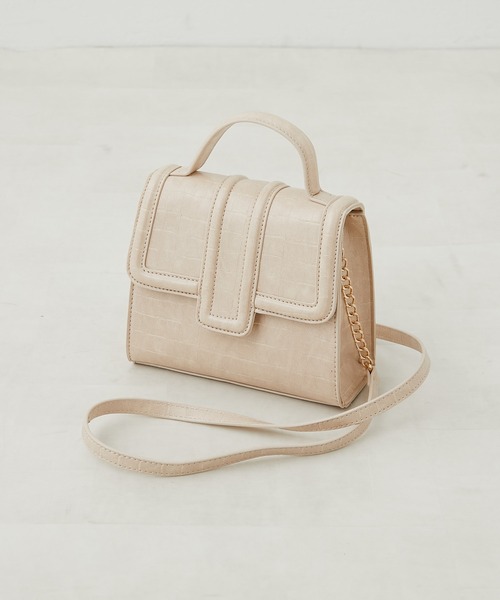 OLIVE des OLIVE（オリーブデオリーブ）の「エンボストリミングバッグ（ショルダーバッグ・レディース・ダークブラウン/ピンク/アイボリー・FREE）」の17枚目の写真