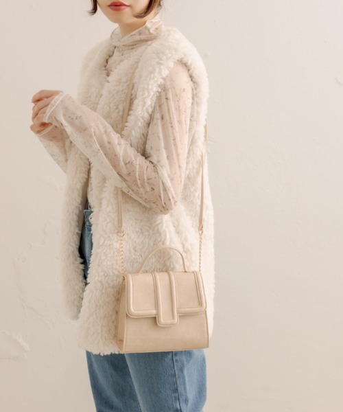 OLIVE des OLIVE（オリーブデオリーブ）の「エンボストリミングバッグ（ショルダーバッグ・レディース・ダークブラウン/ピンク/アイボリー・FREE）」の20枚目の写真