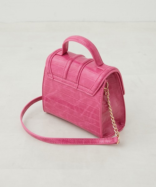 OLIVE des OLIVE（オリーブデオリーブ）の「エンボストリミングバッグ（ショルダーバッグ・レディース・ダークブラウン/ピンク/アイボリー・FREE）」の12枚目の写真