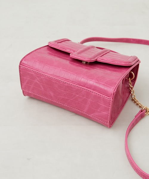 OLIVE des OLIVE（オリーブデオリーブ）の「エンボストリミングバッグ（ショルダーバッグ・レディース・ダークブラウン/ピンク/アイボリー・FREE）」の14枚目の写真