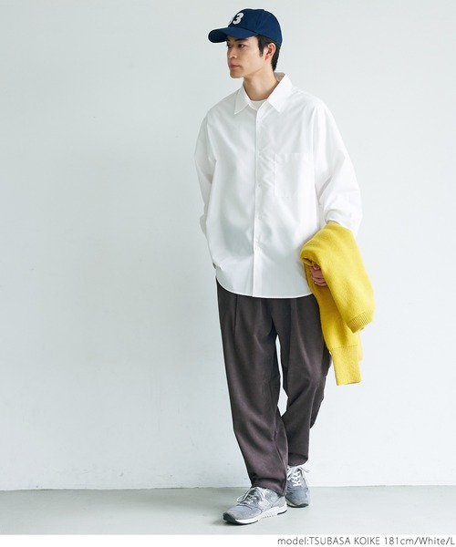 coca（coca）（コカ）の「メンズブロードビッグシルエットシャツ（シャツ/ブラウス・メンズ・ホワイト/ブルー・M/L/XL）」の4枚目の写真