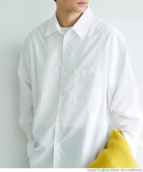 coca（coca）（コカ）の「メンズブロードビッグシルエットシャツ（シャツ/ブラウス・メンズ・ホワイト/ブルー・M/L/XL）」の5枚目の写真