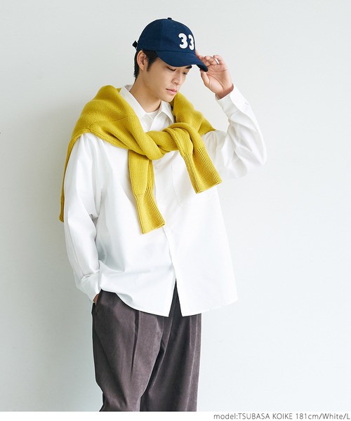 coca（coca）（コカ）の「メンズブロードビッグシルエットシャツ（シャツ/ブラウス・メンズ・ホワイト/ブルー・M/L/XL）」の7枚目の写真