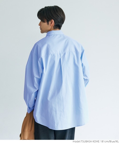 coca（coca）（コカ）の「メンズブロードビッグシルエットシャツ（シャツ/ブラウス・メンズ・ホワイト/ブルー・M/L/XL）」の9枚目の写真