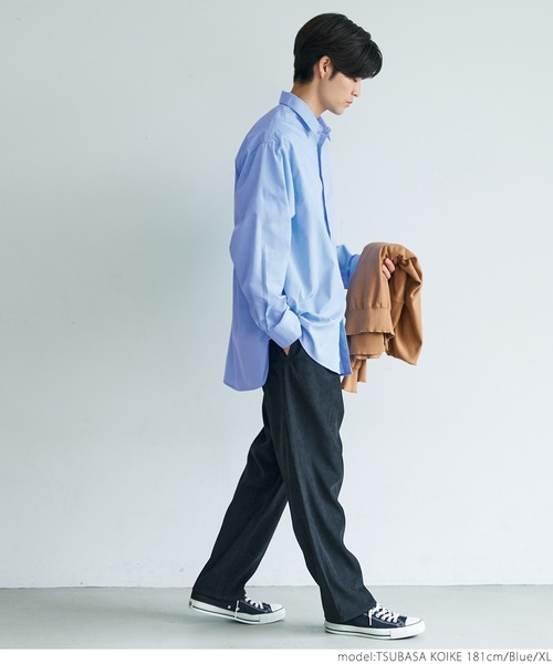 coca（coca）（コカ）の「メンズブロードビッグシルエットシャツ（シャツ/ブラウス・メンズ・ホワイト/ブルー・M/L/XL）」の10枚目の写真