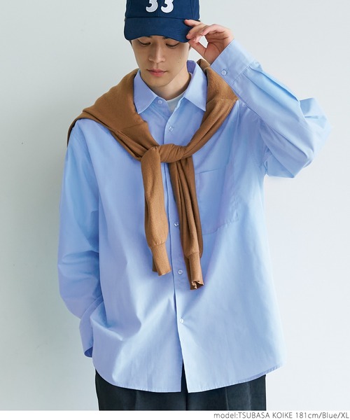 coca（coca）（コカ）の「メンズブロードビッグシルエットシャツ（シャツ/ブラウス・メンズ・ホワイト/ブルー・M/L/XL）」の11枚目の写真