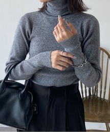 カラーハイネックニット