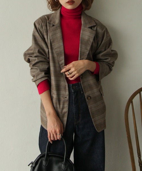 Chillfar(チルファー)の「カラーハイネックニット(ニット/セーター・レディース・ブラック/ブラウン/レッド/ピンク/イエロー/オレンジ/ブルー/グリーン/アイボリー/グレー・FREE)」の9枚目の写真