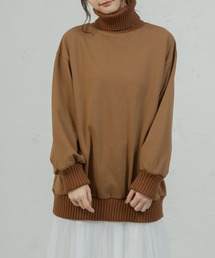 裏毛スウェットタートルプルオーバー