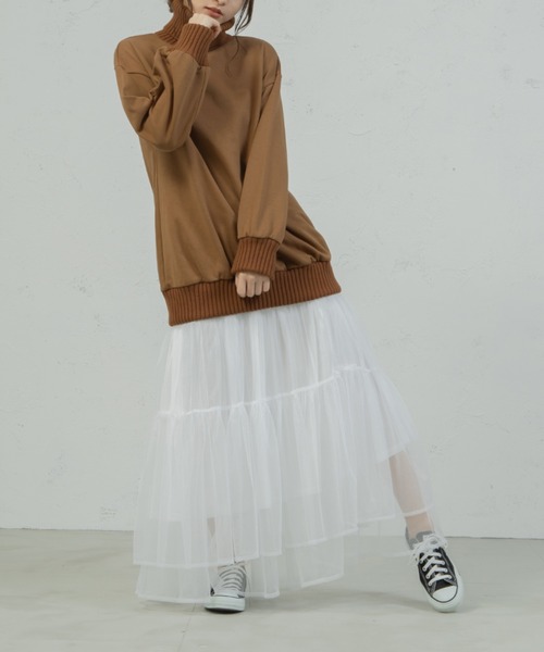 qumerry.（キュメリ）の「裏毛スウェットタートルプルオーバー（スウェット・レディース・ライトブラウン/ベージュ・FREE）」の5枚目の写真