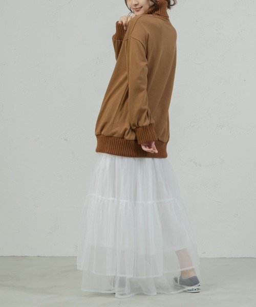 qumerry.（キュメリ）の「裏毛スウェットタートルプルオーバー（スウェット・レディース・ライトブラウン/ベージュ・FREE）」の7枚目の写真