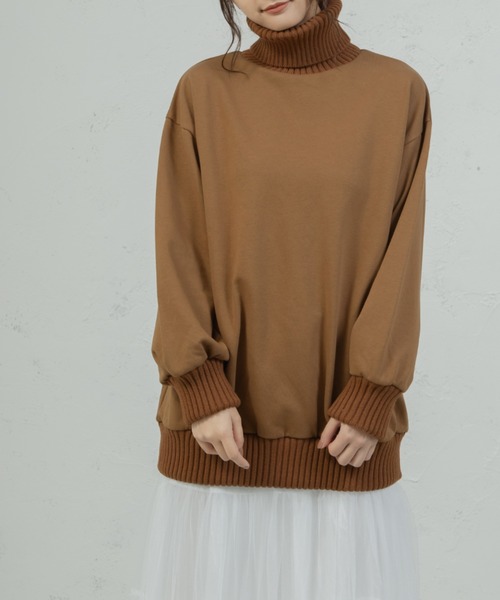 qumerry.（キュメリ）の「裏毛スウェットタートルプルオーバー（スウェット・レディース・ライトブラウン/ベージュ・FREE）」の10枚目の写真