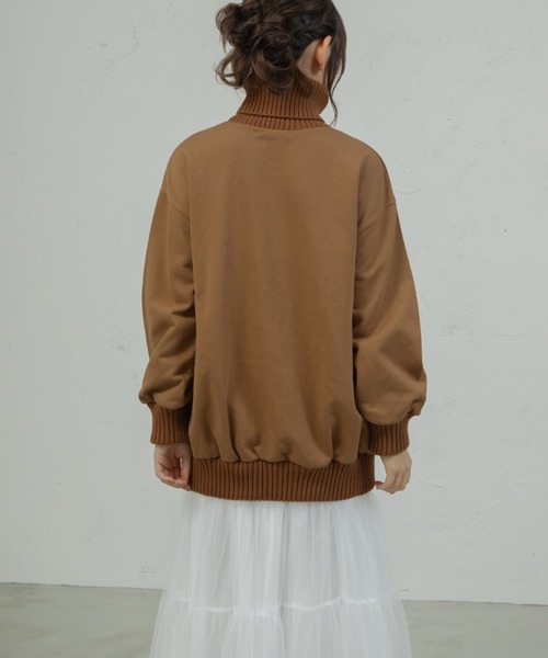 qumerry.（キュメリ）の「裏毛スウェットタートルプルオーバー（スウェット・レディース・ライトブラウン/ベージュ・FREE）」の12枚目の写真