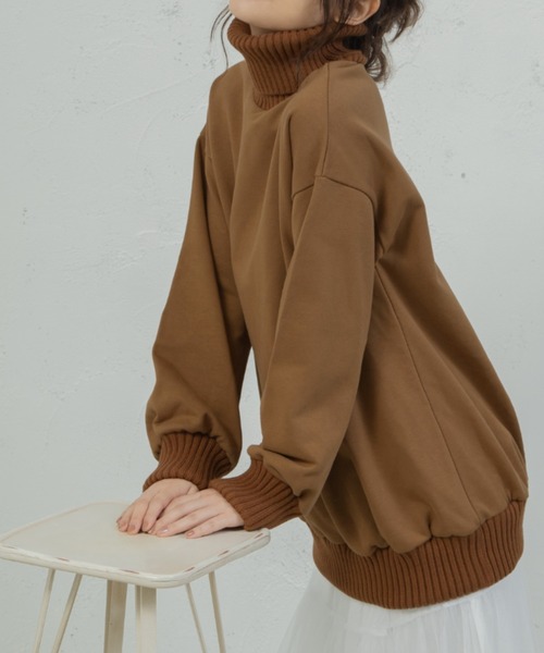 qumerry.（キュメリ）の「裏毛スウェットタートルプルオーバー（スウェット・レディース・ライトブラウン/ベージュ・FREE）」の20枚目の写真